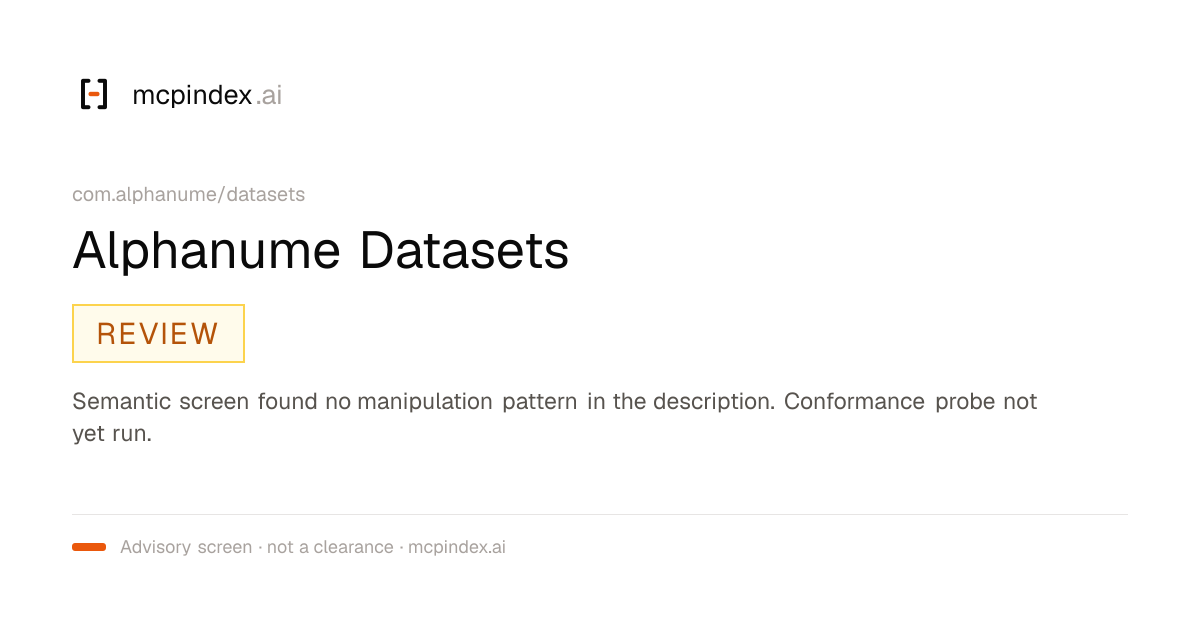 Alphanume Datasets (com.alphanume/datasets@1.3.0)