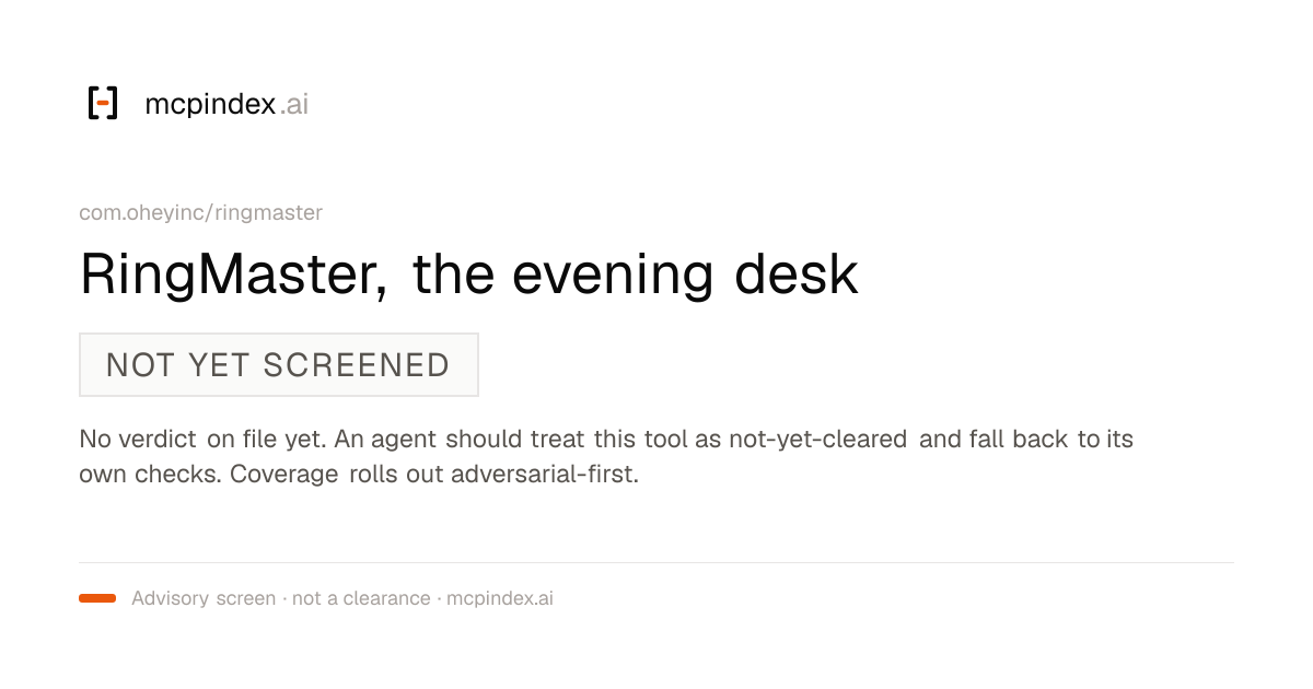 RingMaster, the evening desk (com.oheyinc/ringmaster@3)