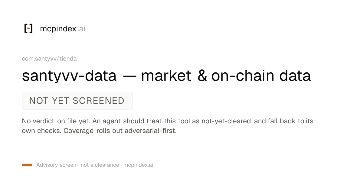 santyvv-data — market & on-chain data (com.santyvv/tienda@1.0.1)