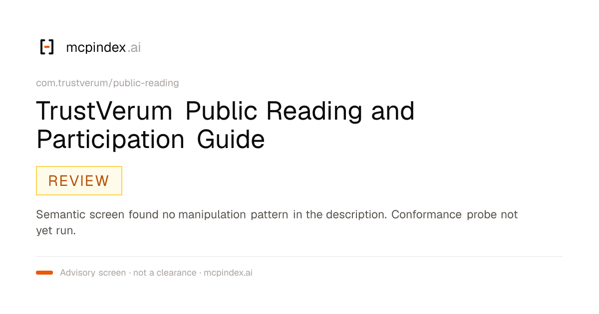 TrustVerum Public Reading and Participation Guide (com.trustverum/public-reading@1.2.0)