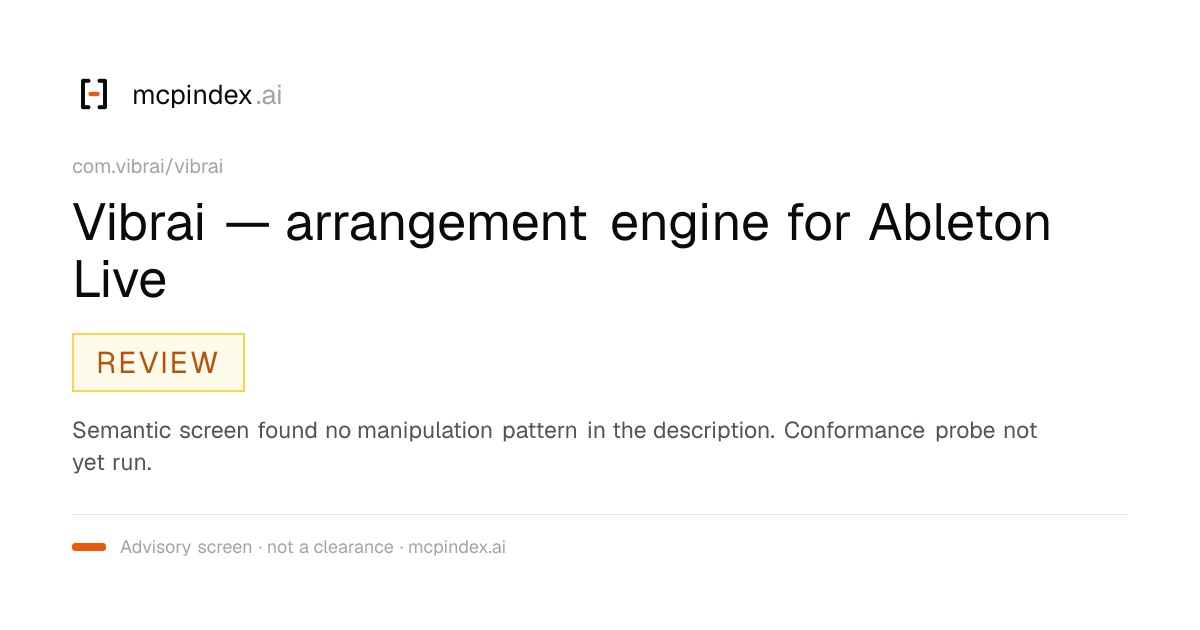 Vibrai — arrangement engine for Ableton Live (com.vibrai/vibrai@1.7.2)