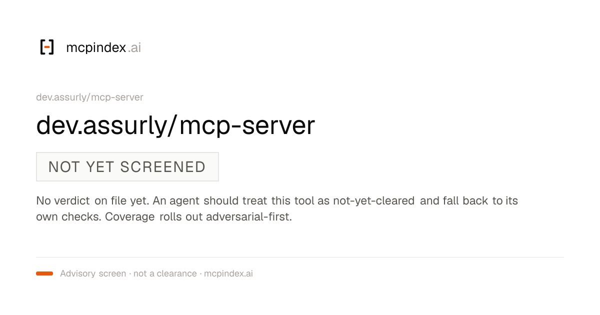 dev.assurly/mcp-server (dev.assurly/mcp-server@1.2.2)