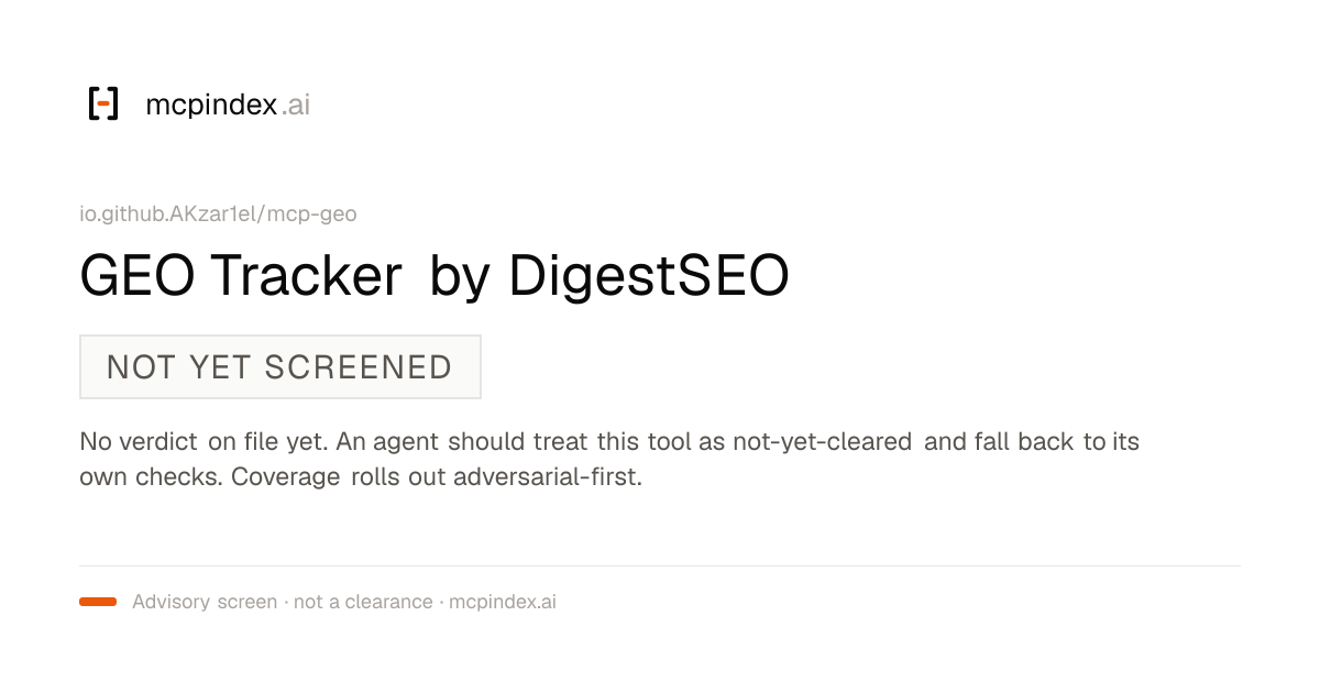 GEO Tracker by DigestSEO (io.github.AKzar1el/mcp-geo@0.3.2)