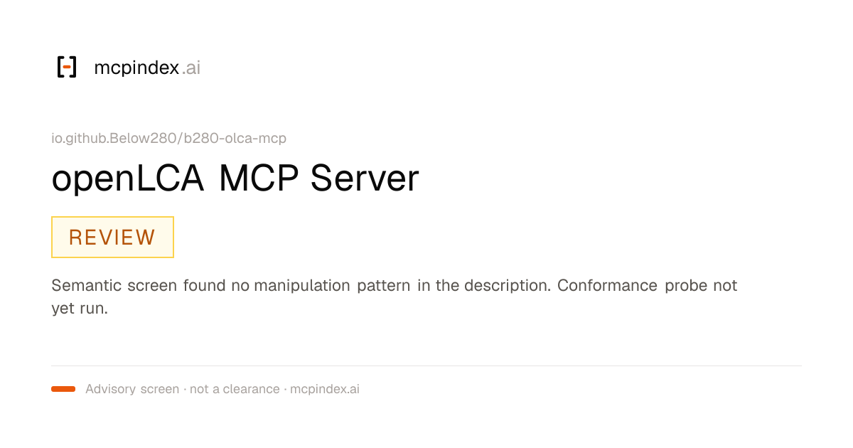 openLCA MCP Server (io.github.Below280/b280-olca-mcp@1.14.0)