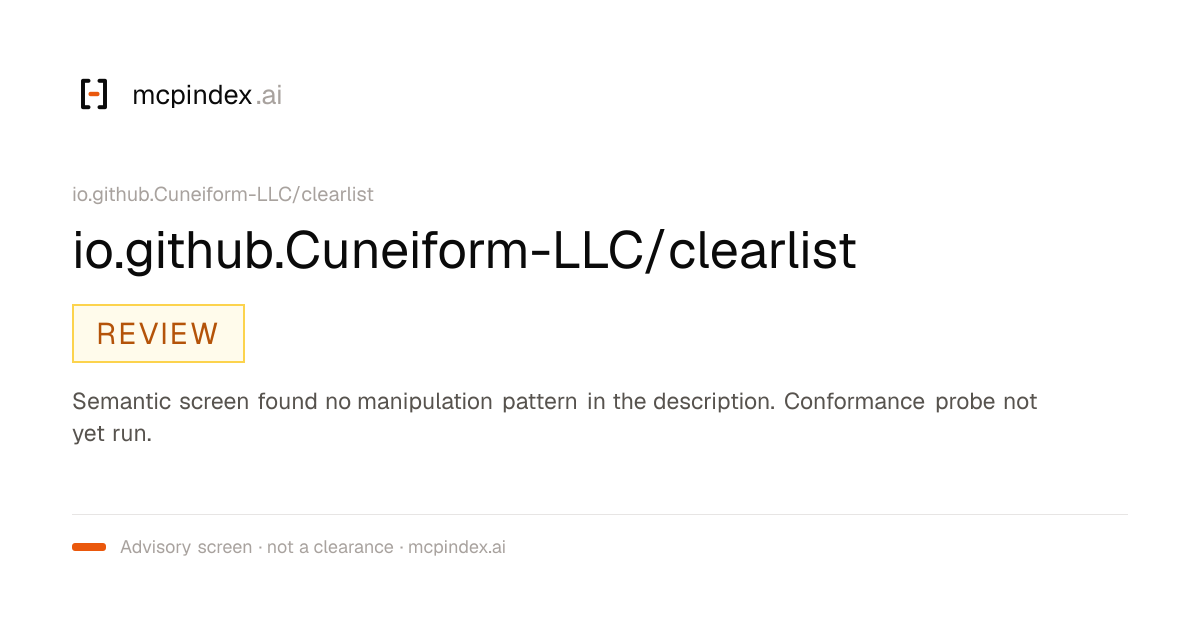 io.github.Cuneiform-LLC/clearlist (io.github.Cuneiform-LLC/clearlist@0.9.11)