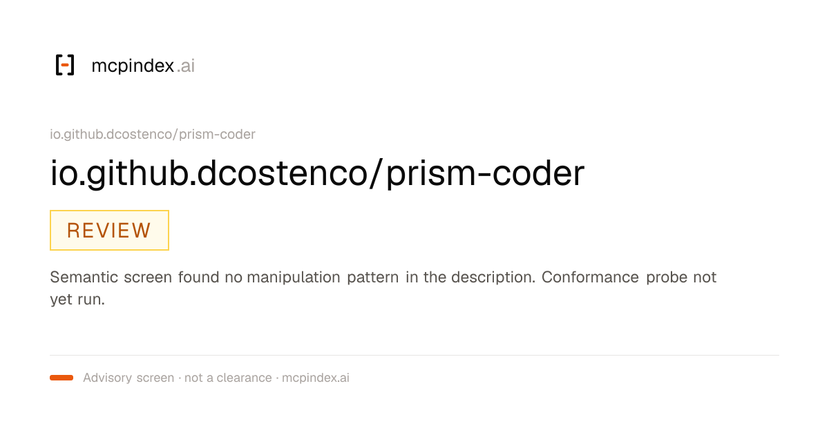 io.github.dcostenco/prism-coder (io.github.dcostenco/prism-coder@20.21.2)