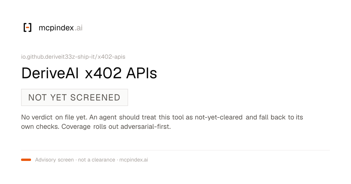 DeriveAI x402 APIs (io.github.deriveit33z-ship-it/x402-apis@2.0.0)