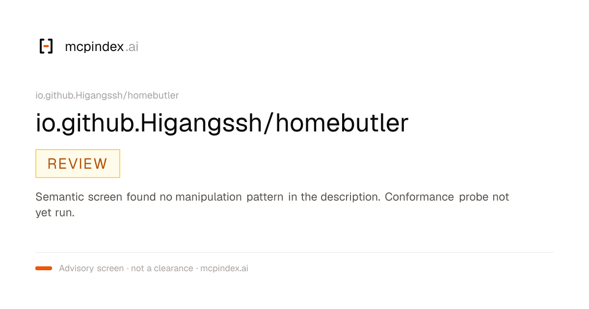 io.github.Higangssh/homebutler (io.github.Higangssh/homebutler@0.33.0)