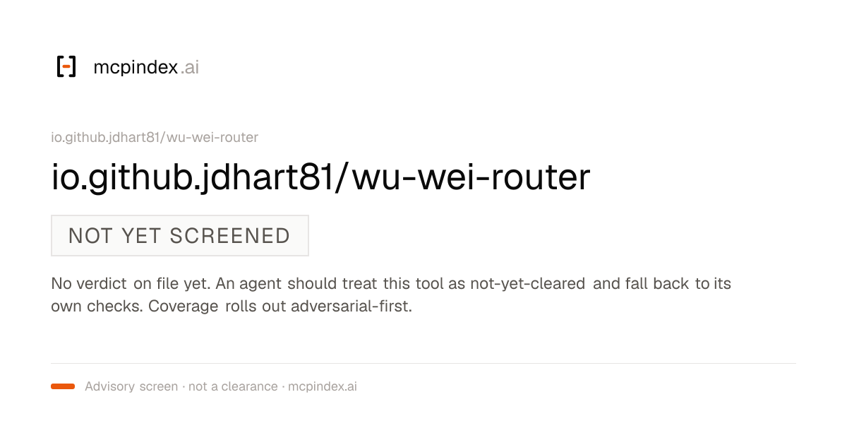 io.github.jdhart81/wu-wei-router (io.github.jdhart81/wu-wei-router@0.1.0)