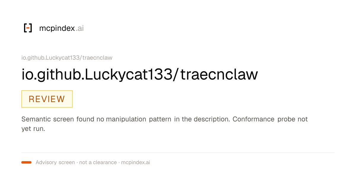 io.github.Luckycat133/traecnclaw (io.github.Luckycat133/traecnclaw@0.6.0)