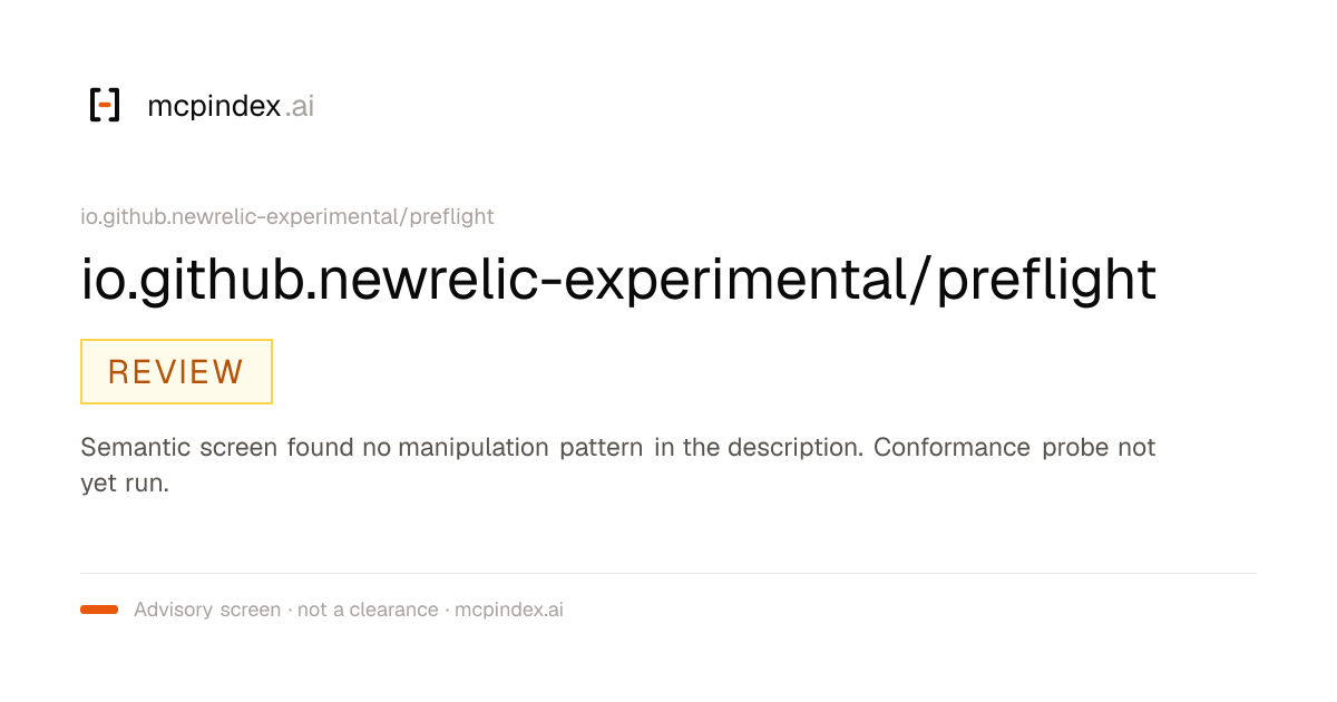 io.github.newrelic-experimental/preflight (io.github.newrelic-experimental/preflight@1.48.5)