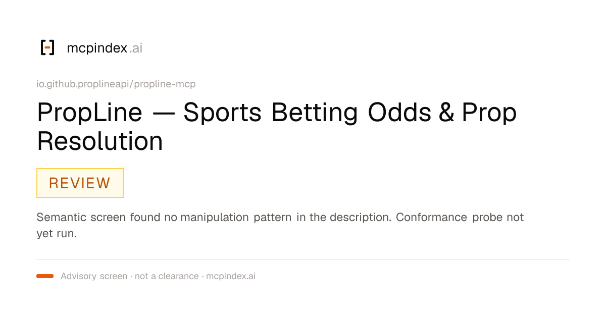 PropLine — Sports Betting Odds & Prop Resolution (io.github.proplineapi/propline-mcp@0.25.0)