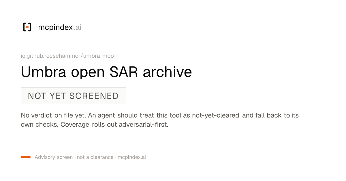 Umbra open SAR archive (io.github.reesehammer/umbra-mcp@0.1.1)