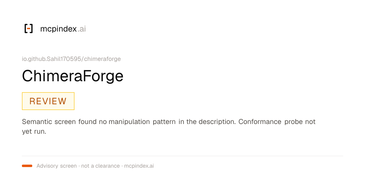 ChimeraForge (io.github.Sahil170595/chimeraforge@0.30.9)