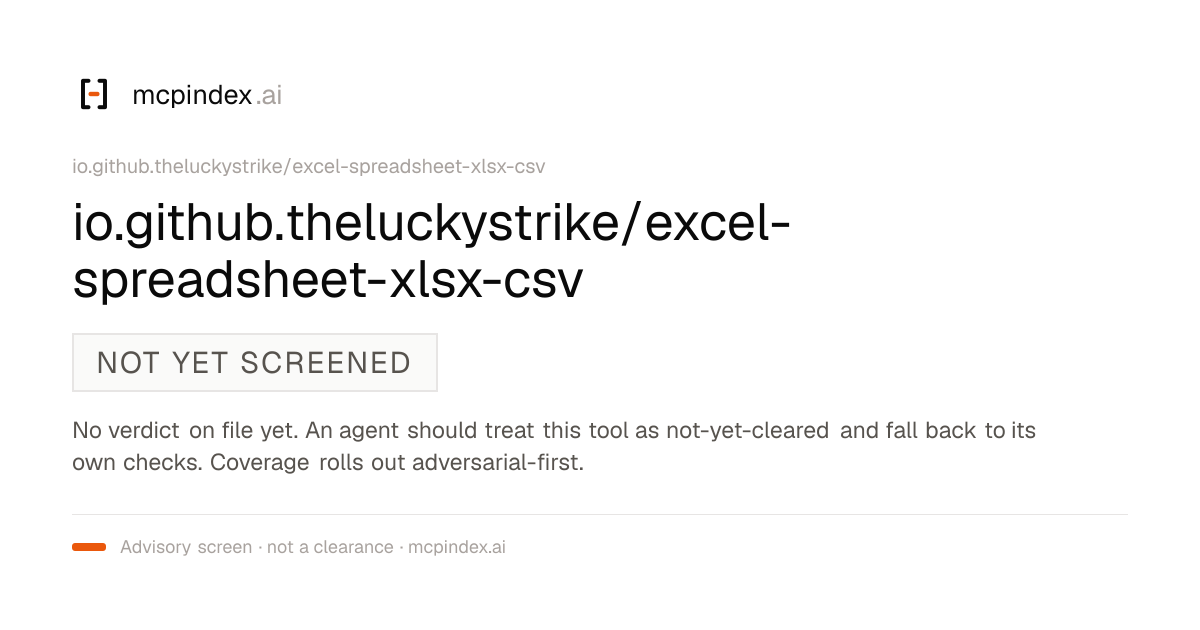 io.github.theluckystrike/excel-spreadsheet-xlsx-csv (io.github.theluckystrike/excel-spreadsheet-xlsx-csv@0.2.0)