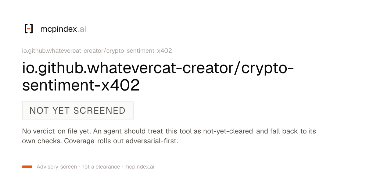 io.github.whatevercat-creator/crypto-sentiment-x402 (io.github.whatevercat-creator/crypto-sentiment-x402@0.1.0)