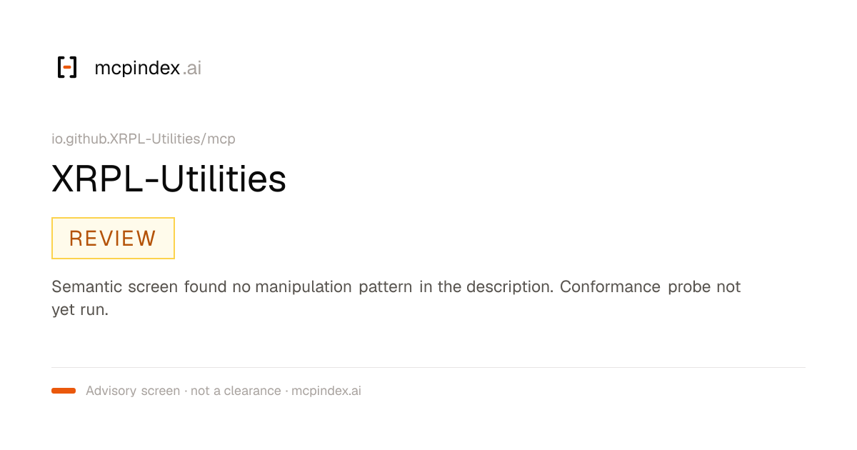 XRPL-Utilities (io.github.XRPL-Utilities/mcp@0.2.201)