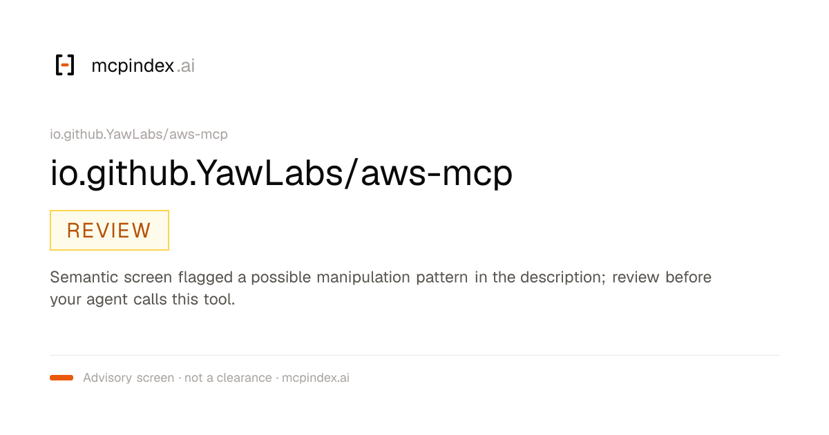 io.github.YawLabs/aws-mcp (io.github.YawLabs/aws-mcp@2.2.2)