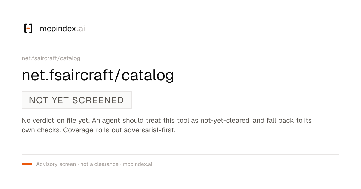 net.fsaircraft/catalog (net.fsaircraft/catalog@1.0.0)